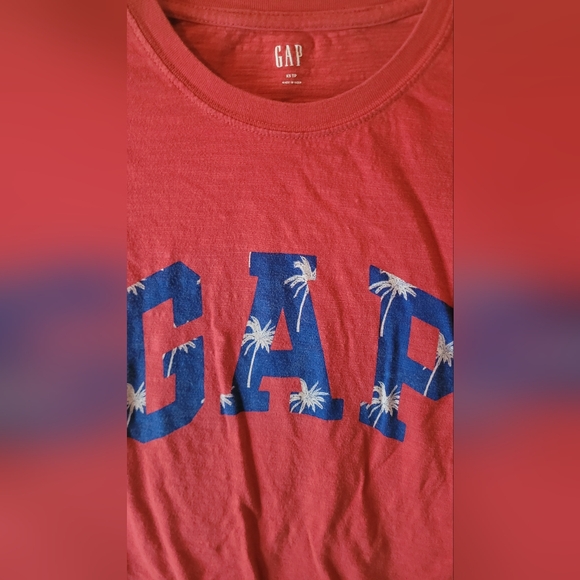 Mens XS gap - tropical graphic tee iconic logo  -  red - Picture 2 of 6